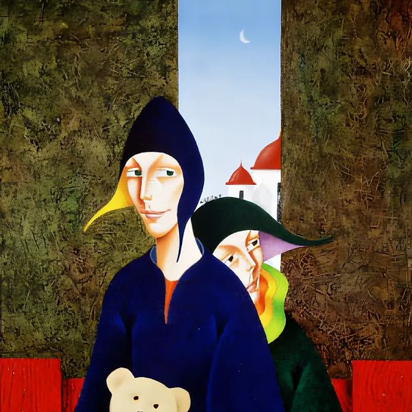 狭窄的小巷，1996年，布面油画，110×110，作者收藏