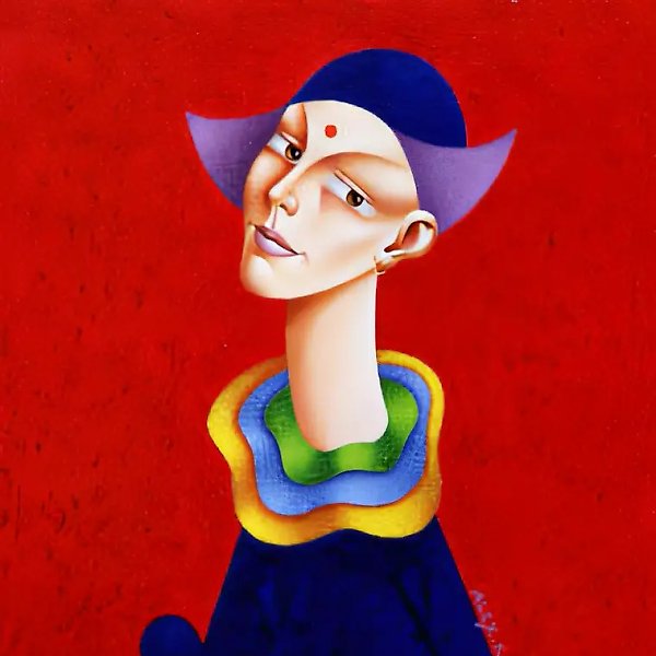 微笑，1993年，布面油画，70×80厘米，作者自藏