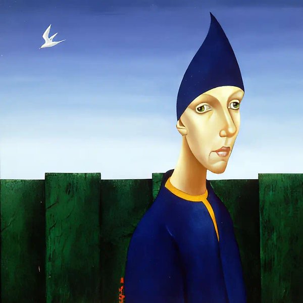 海的回忆，1990年，布面油画，90x90，作者自藏