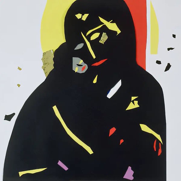 Владимирская Богоматерь, 1992, коллаж, бумага, 59x60. Собственность автора