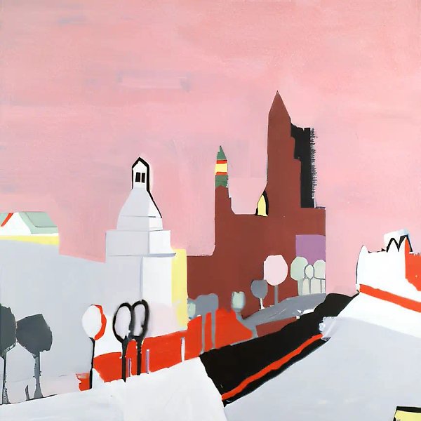 Москва, 1987, темпера на холсте, 120x120. Собственность автора