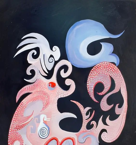 Вселенная. Дельфин, 1999, оргалит, масло, 47,5x30,6. Собственность автора
