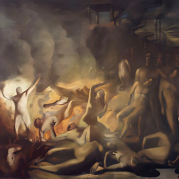 Camp No. 3 (Allegory of Totalitarianism), 1963, canvas, oil, 190x200. Author`s property