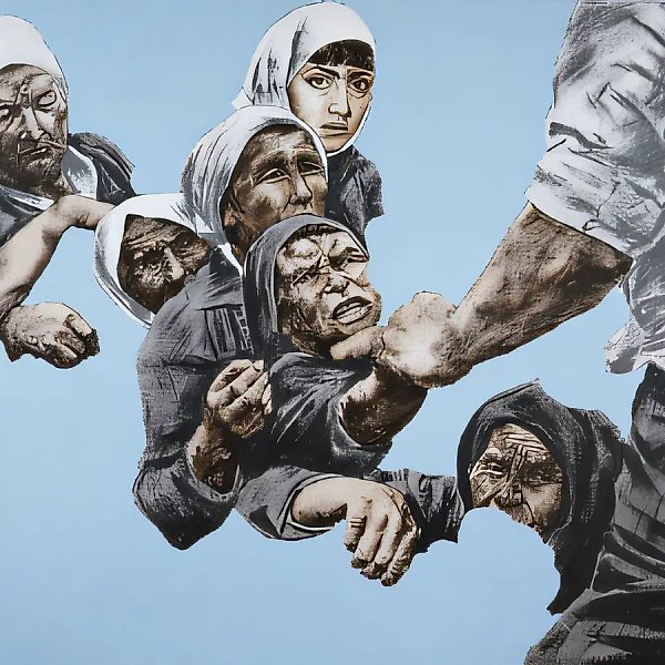 A Queue in Heaven, 1996, canvas, acrylic, 102,5x140