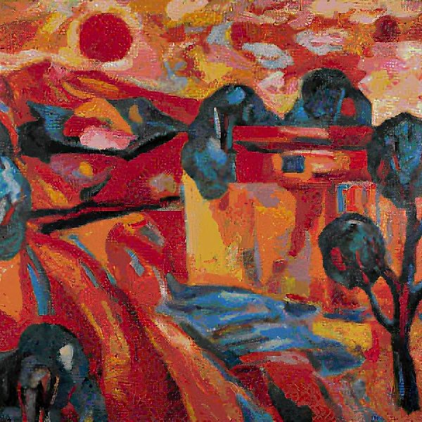 Дом у дороги, 1995, холст, масло, 89,5 х 109,5