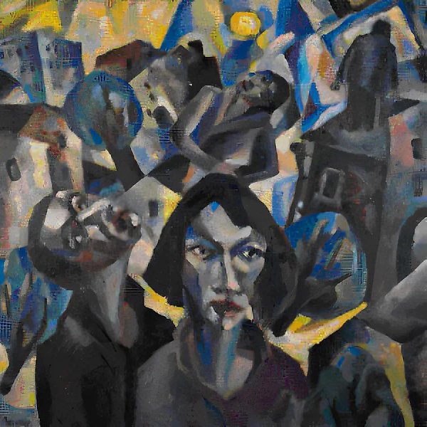 Adam and Eve, 1972, cardboard, oil, 90x80
