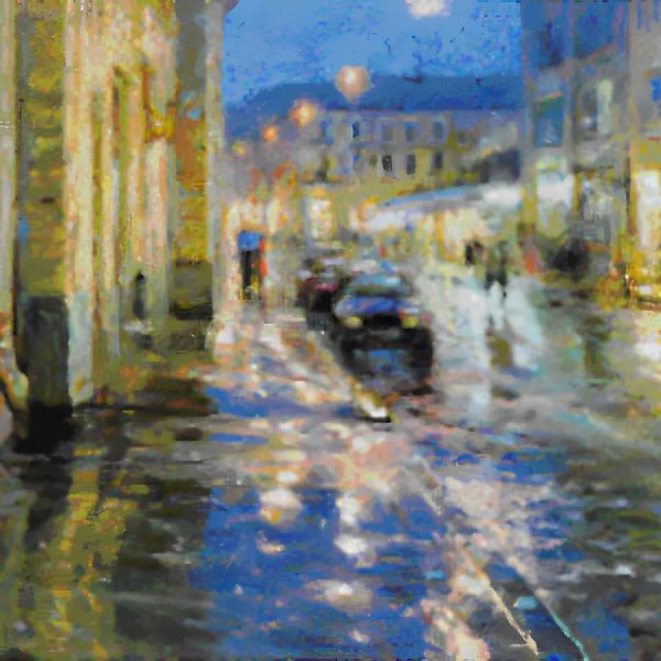 Evening in Nickolskaya, 1998, oil on canvas, 70x65