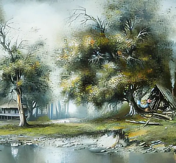 Село Туташхия., 1997, холст, масло, 39х83