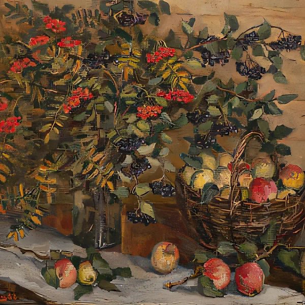 Осенний натюрморт., 1982, холст, масло, 45х86