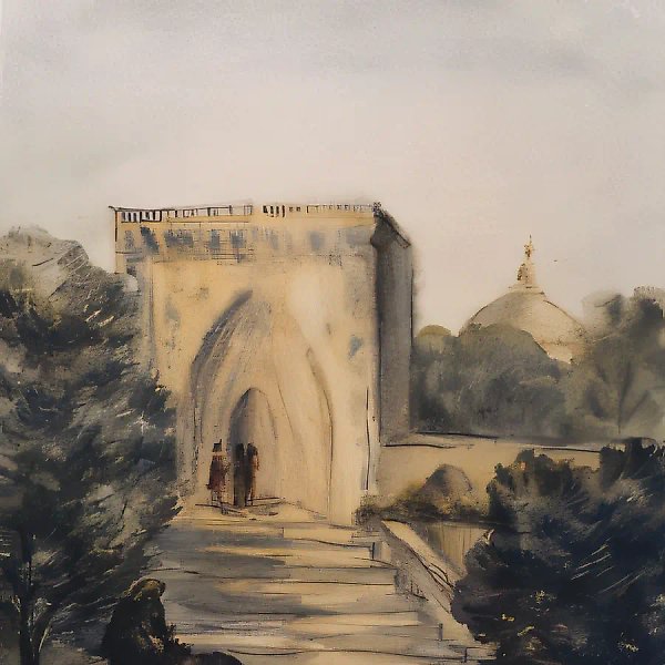 Медресе. Ташкент., 1984, бумага, акварель, 31х23