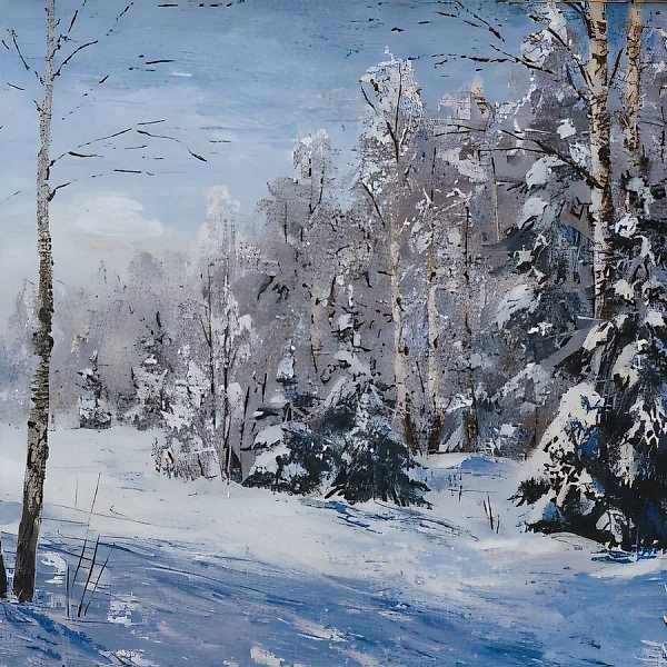 Сибирская зима., 1997, холст, масло, 55х65