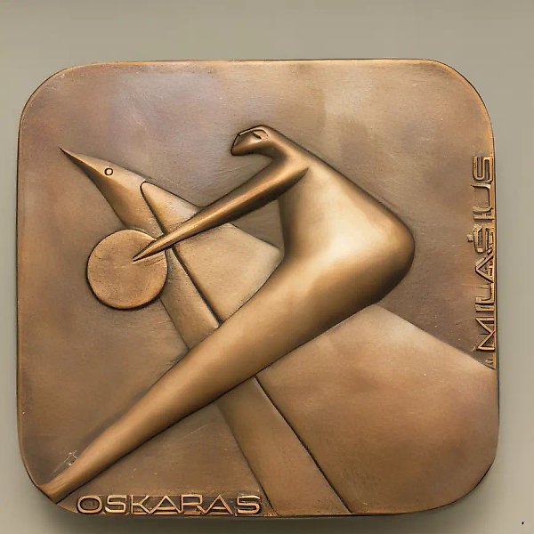 奥斯卡拉斯·米拉舒斯，1997年，奖章，铜，电铸，105 x 110
