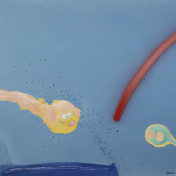 Смерть мухи, 1998, масло на холсте, аэрозоль, 180x230