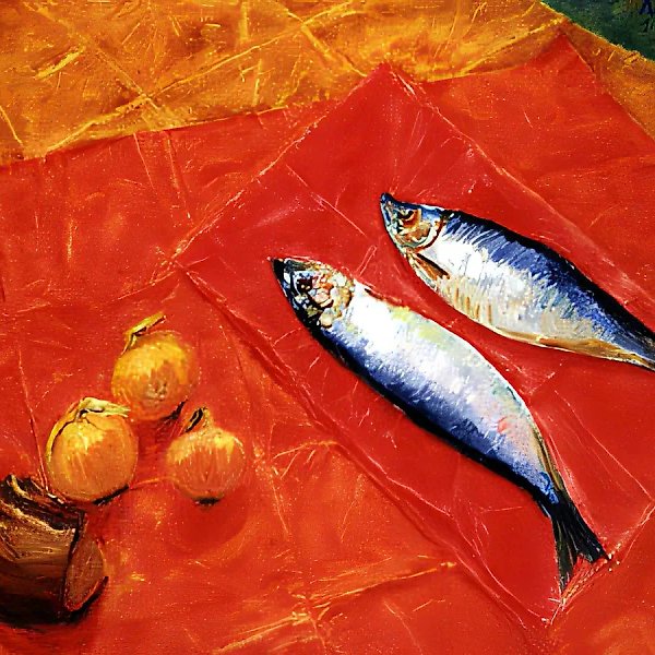 静物:鲱鱼,1999年,布面油画,50x65,作者收藏