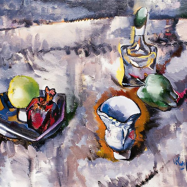 Серый натюрморт, 1996, холст, масло, 40х57