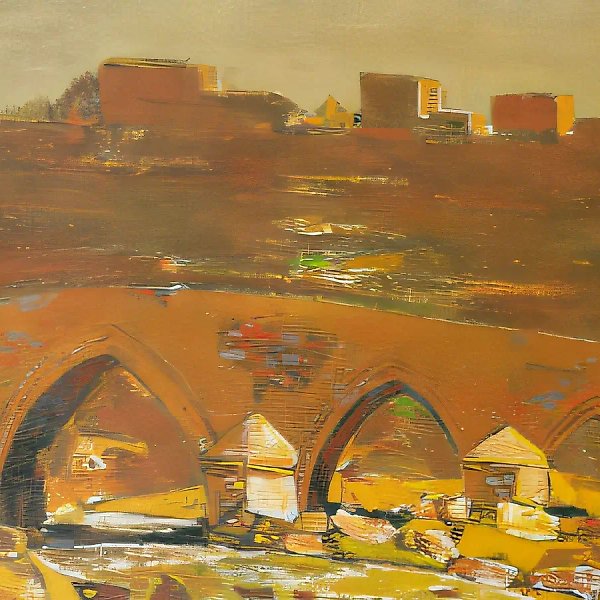 Мост в Ошакане, 1997, холст, масло, 50х60