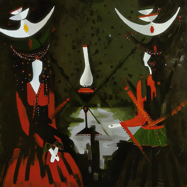 Подруги, 1990, масло на холсте, 50x60