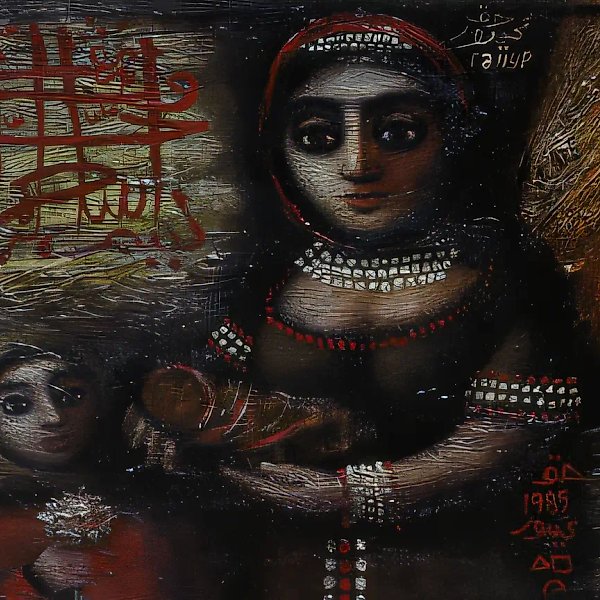 母与子，1985年，油画，26×33厘米