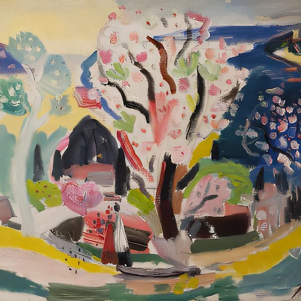 开花的树，1996年，布面油画，65 x 81