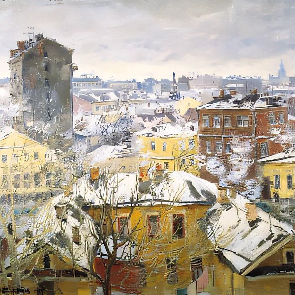 Московские крыши, 1957, холст, масло, 70,5х100,5