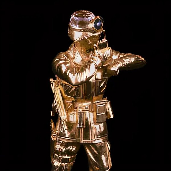 Проект штурма, 1996, серебро, золото, топаз, сапфир, h 12 см