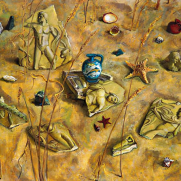 Осколки цивилизации, 1998, масло на холсте, 90x120
