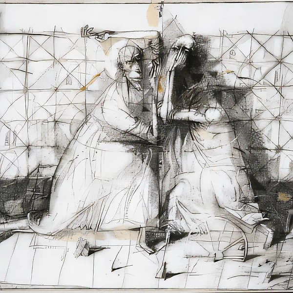 选自《受哥特支配》系列，1997年，混合技法，50 x 40