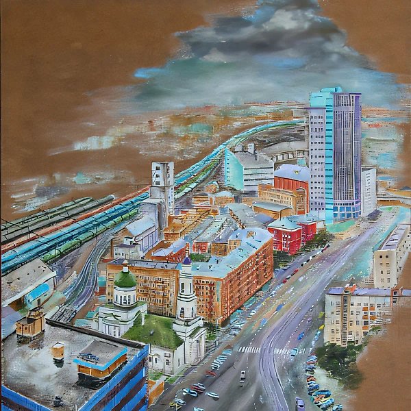 Moscow Silhouettes, 2006, hardboard, oil, 70x50