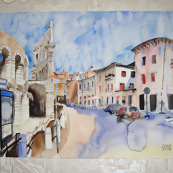 Verona, 2006, paper, watercolour, 35.5x50