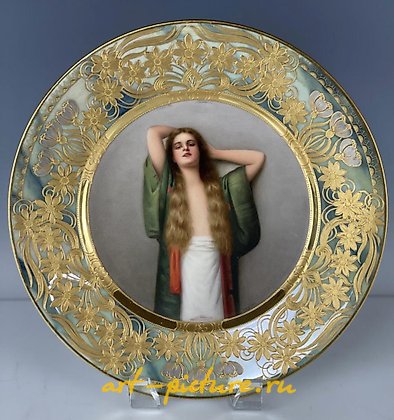 维也纳皇家瓷器, 皇家维也纳盘，签名为瓦格纳。