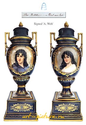维也纳皇家瓷器, 19世纪的套装维也纳王家花瓶，由A. WEH签名