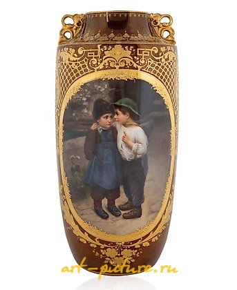 维也纳皇家瓷器, 一件维也纳风格的皇家瓷花瓶，一个秘密，绘制...