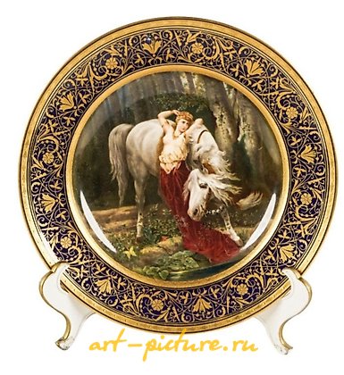 Royal Vienna Porcelain, A VERY FINE 19TH C. ROYAL VIENNA PLATE