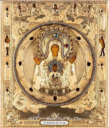 Русское серебро, Икона "Богоматерь Знамение" - крупная и прекрасная