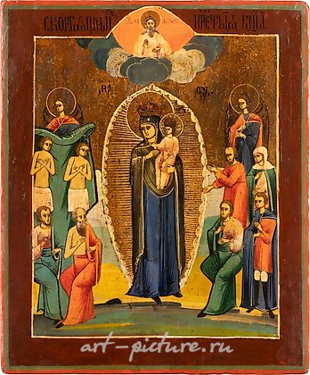 Русское серебро, ИКОНА С ИЗОБРАЖЕНИЕМ БОЖИЕЙ МАТЕРИ "ВСЕХ СКОРБЯЩИХ РАДОСТЬ"