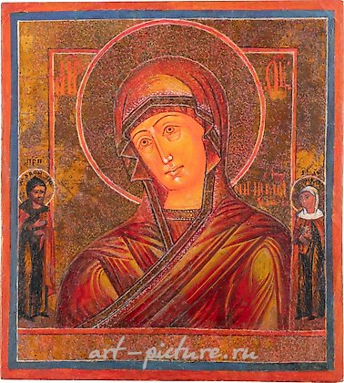 Русское серебро, НЕБОЛЬШАЯ ИКОНА С ИЗОБРАЖЕНИЕМ русской БОГОМАТЕРИ "ОГНЕВИДНАЯ"