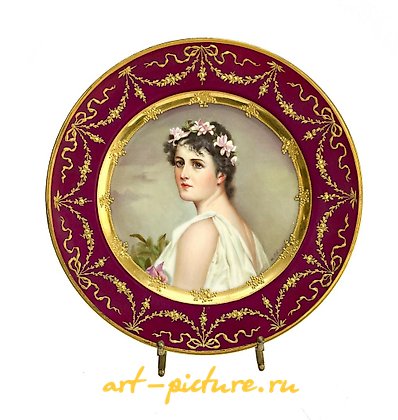 Royal Vienna Porcelain, Royal Vienna Austria Porcelain Cabinet Plate, Undine, circa ...