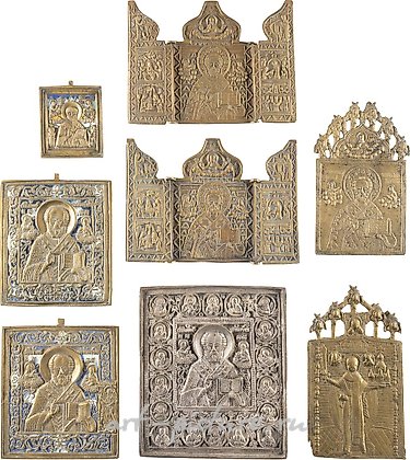 俄罗斯银, 六个铜像和两个三联画