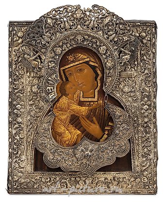 Русское серебро, Икона "Богоматерь Феодоровская" с серебряной ризой