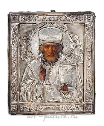 Русское серебро, Русская икона святого Николая в серебряном окладе