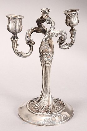 Русское серебро, Русский серебряный канделябр с двумя ветвями