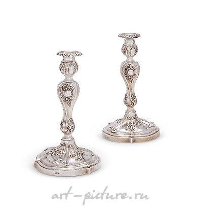 Русское серебро, Пара русских серебряных подсвечников