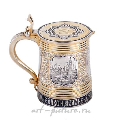 俄罗斯银, 俄罗斯礼品银杯，镀金和黑色