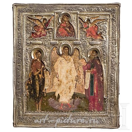 Русское серебро, Русская икона праздника с ризой, XIX век