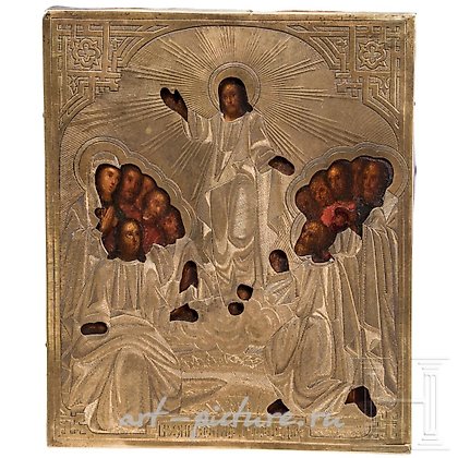 Русское серебро, Икона с изображением Христа Пантократора с серебряным окладом