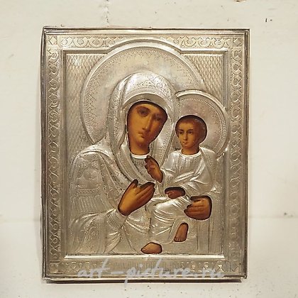 Русское серебро, Русская икона XIX века: Роспись на дереве с серебром