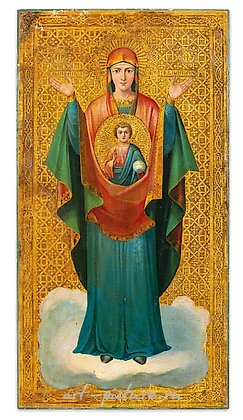 Русское серебро, РУССКАЯ ИКОНА ЗНАМЕНИЯ ПРЕСВЯТОЙ БОГОРОДИЦЫ, КОНЕЦ 19 ВЕКА