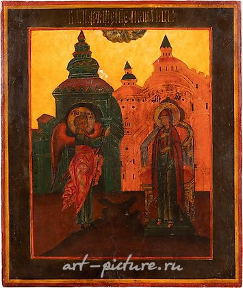Русское серебро, Икона, изображающая Благовещение, русская, 18-й век.