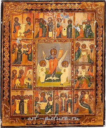 Русское серебро, Икона праздника. Россия, конец XIX века. Темпера на дереве.