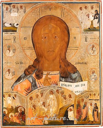 Русское серебро, Икона с изображением Христа Пантократора с главным...